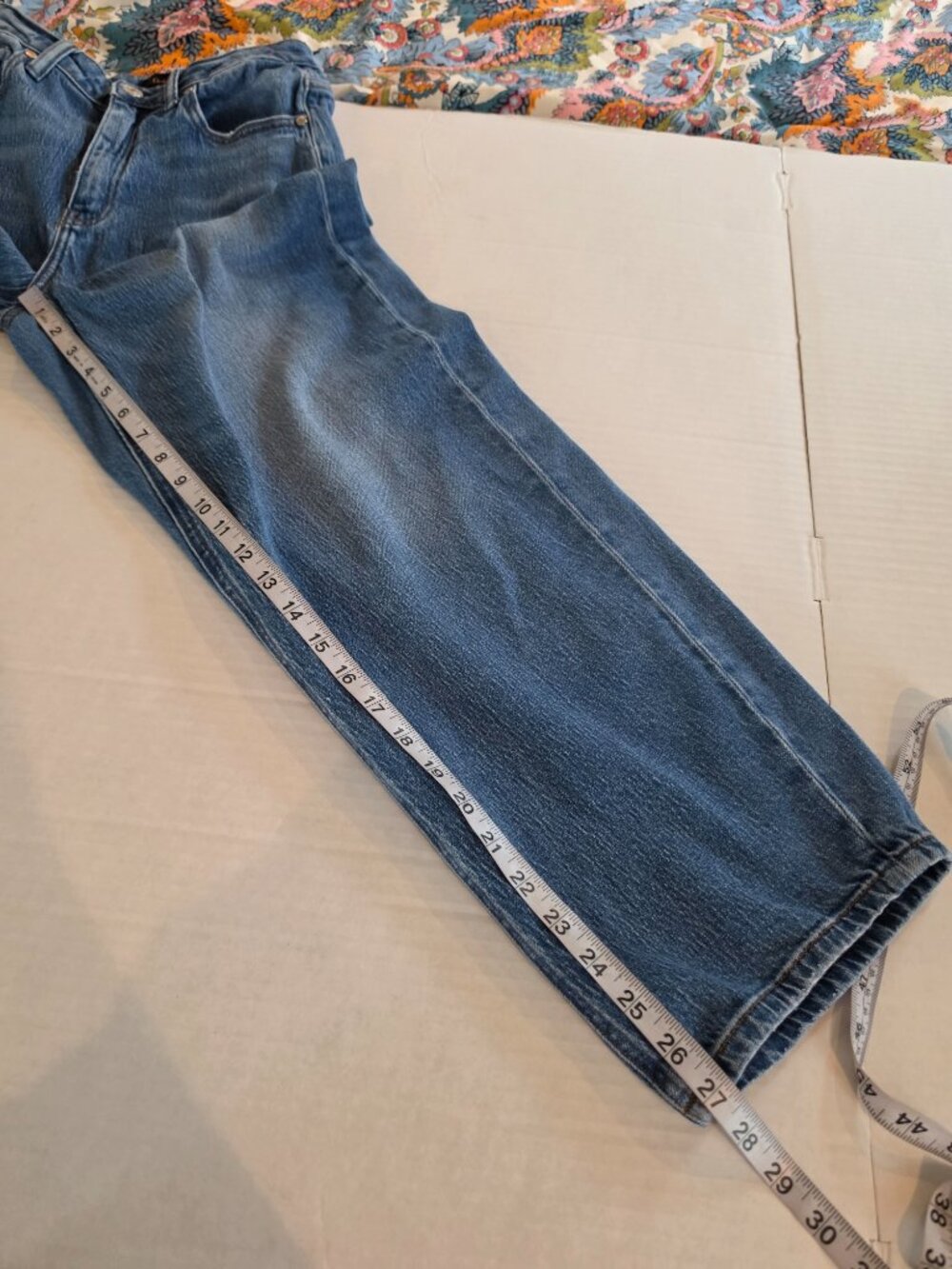 Quince Bella Stretch Barrel Jeans in Atlantic Blue Size 26 - Picture 9 of 11